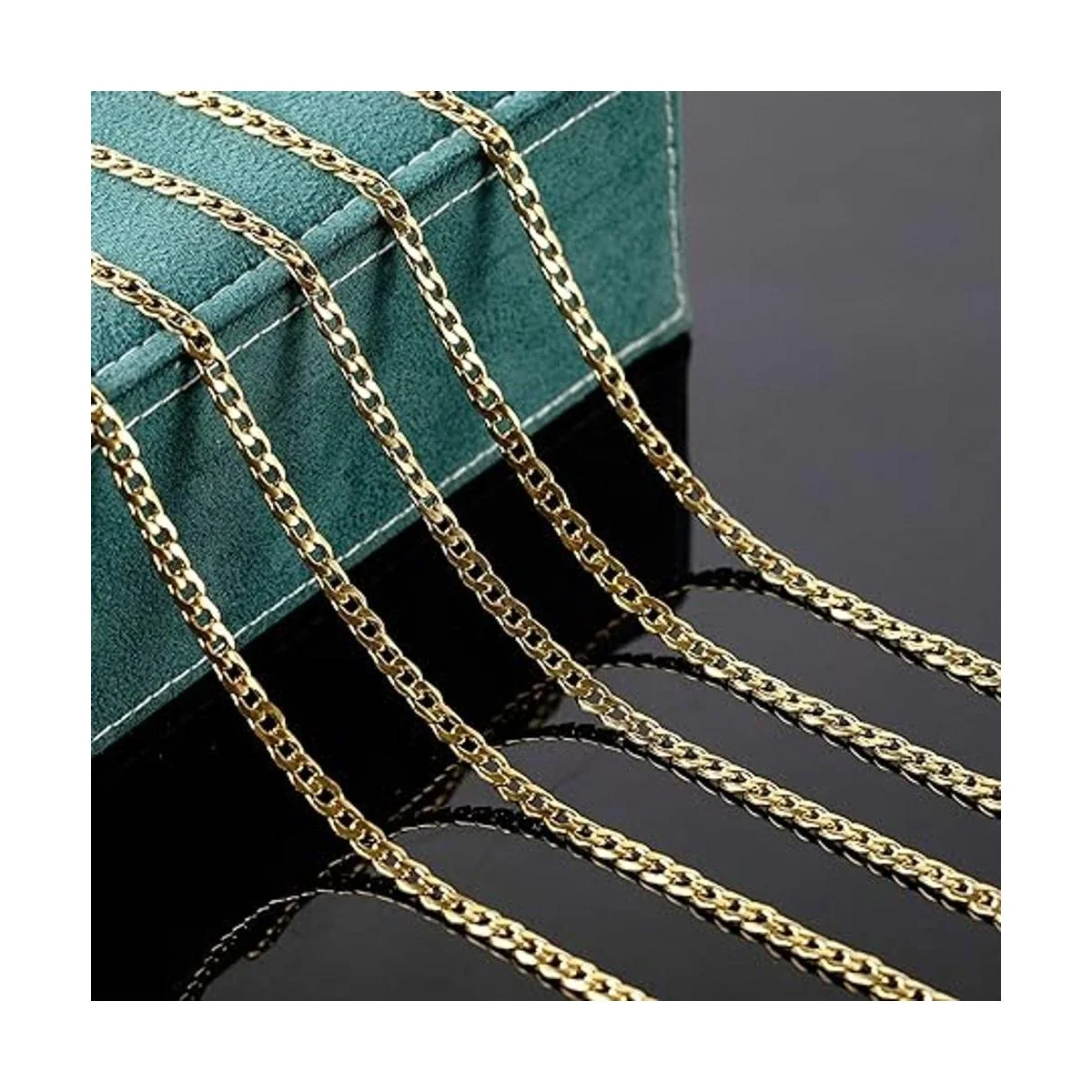 UMAOKANG Cadena cubana de oro de acero inoxidable de 16.4_3