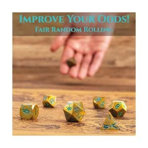 DND Dados de metal Dados de metal dorado con grietas_3