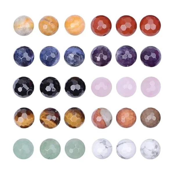 FYGEM 200 cuentas redondas sueltas naturales de 10 colores_3