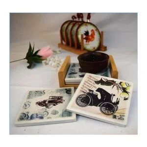 12 azulejos de cerámica para posavasos color blanco 4 x_6