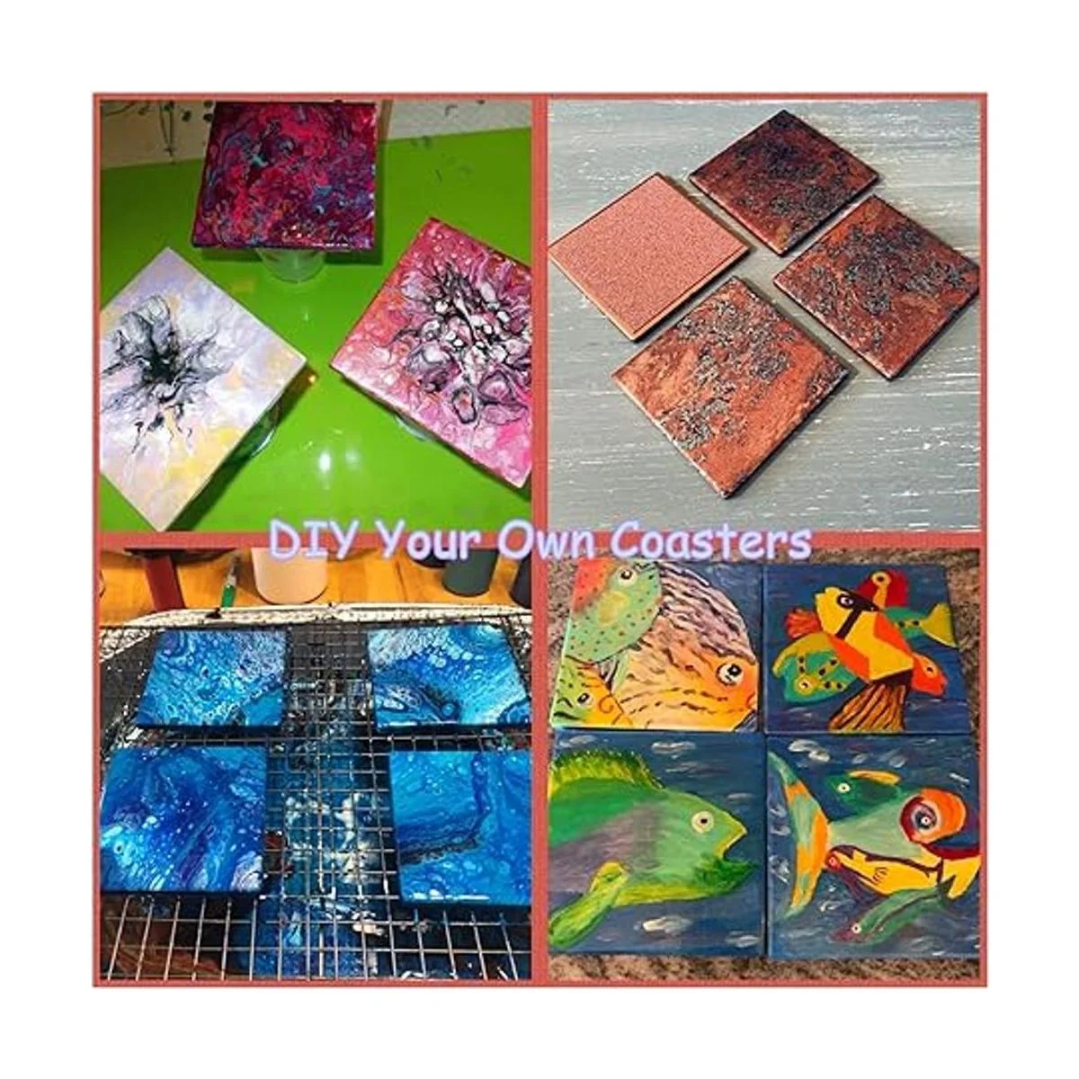 12 azulejos de cerámica para posavasos color blanco 4 x_5