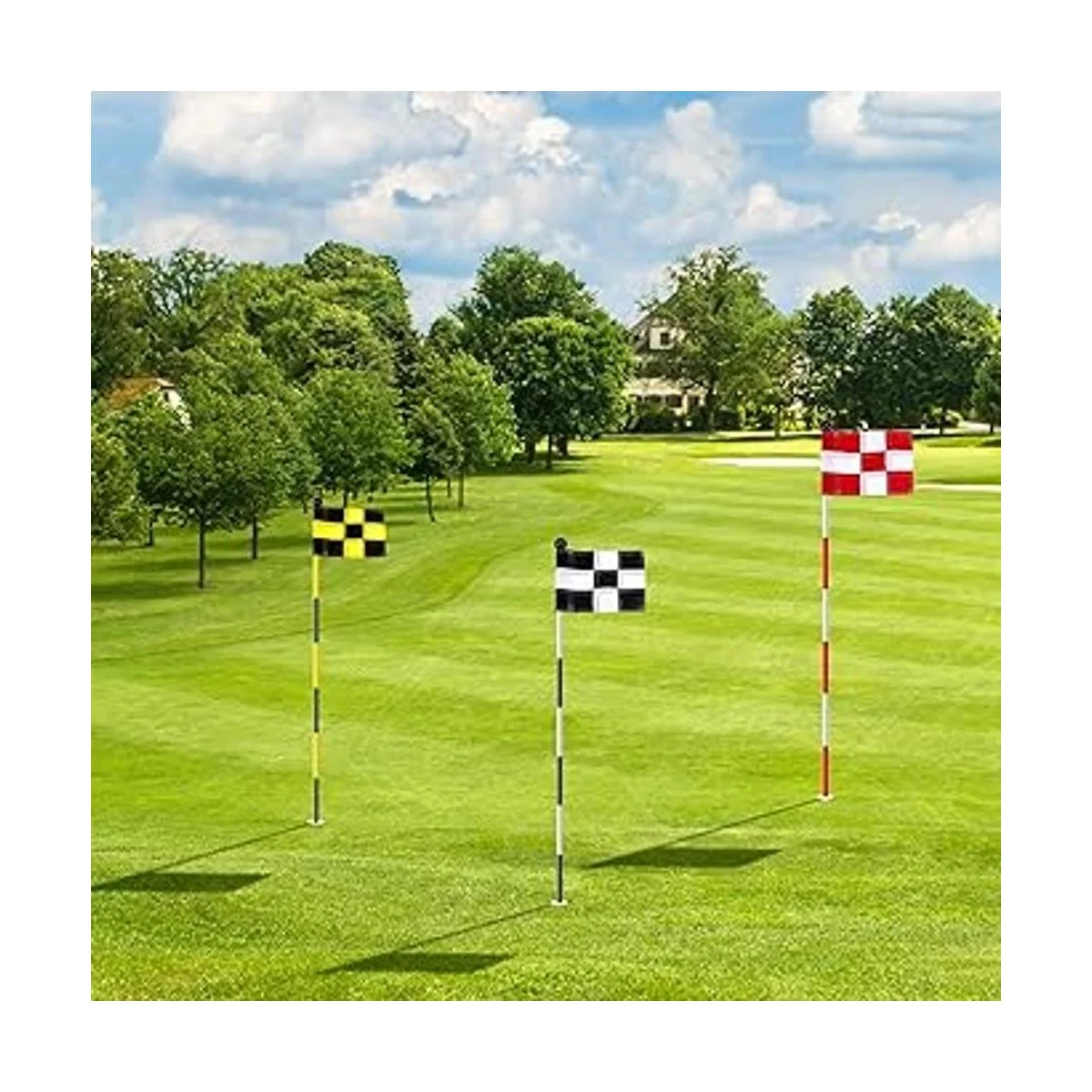 4 banderas de golf a cuadros con tubo insertado para poner_6