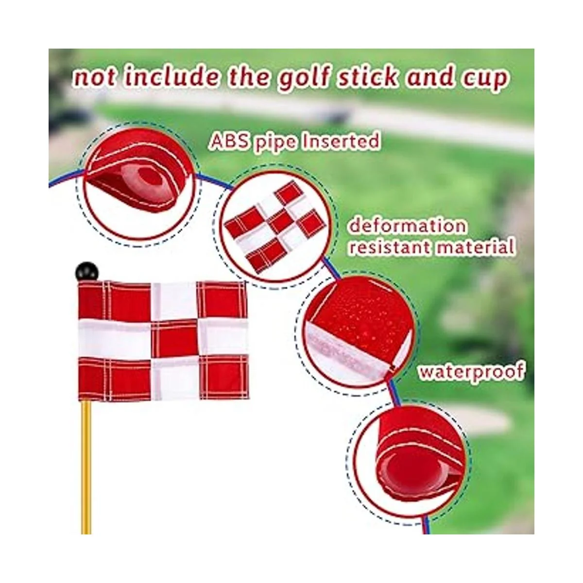 4 banderas de golf a cuadros con tubo insertado para poner_4