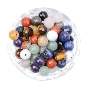 FYGEM 200 cuentas redondas sueltas naturales de 10 colores_4