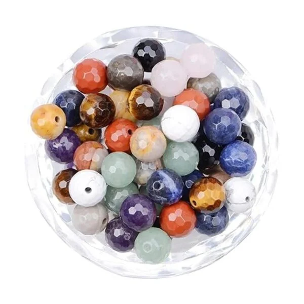 FYGEM 200 cuentas redondas sueltas naturales de 10 colores_4