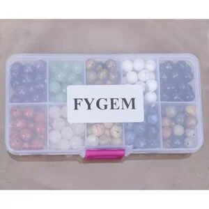 FYGEM 200 cuentas redondas sueltas naturales de 10 colores_6