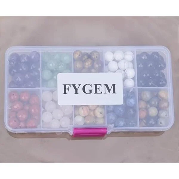 FYGEM 200 cuentas redondas sueltas naturales de 10 colores_6