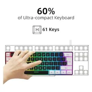 Snpurdiri Teclado 60 para juegos con cable con_2