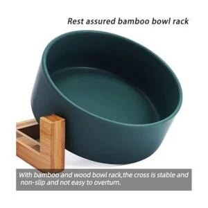 Petygooing Ceramic Dog Cat Bowl Dish with Stand for Food_5