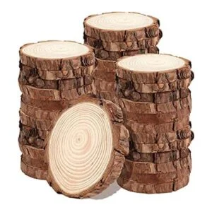 JOIKIT 50 rodajas de madera natural de 3.5 a 4 pulgadas_1