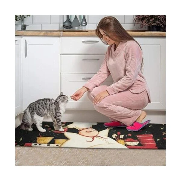 Juego de 2 alfombras y tapetes de cocina lavables suaves_3
