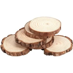 JOIKIT 50 rodajas de madera natural de 3.5 a 4 pulgadas_4