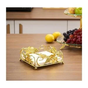 Servilletero plano dorado con brazo de peso para cocina_5