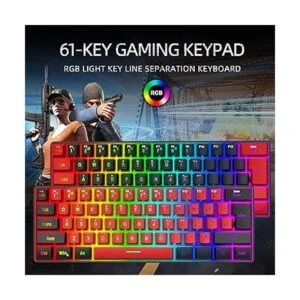 Snpurdiri Teclado 60 para videojuegos con cable mini_3