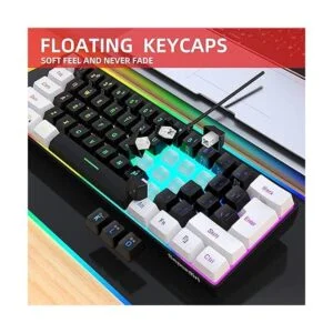 Snpurdiri Teclado 60 para juegos con cable con_4