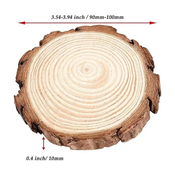JOIKIT 50 rodajas de madera natural de 3.5 a 4 pulgadas_2