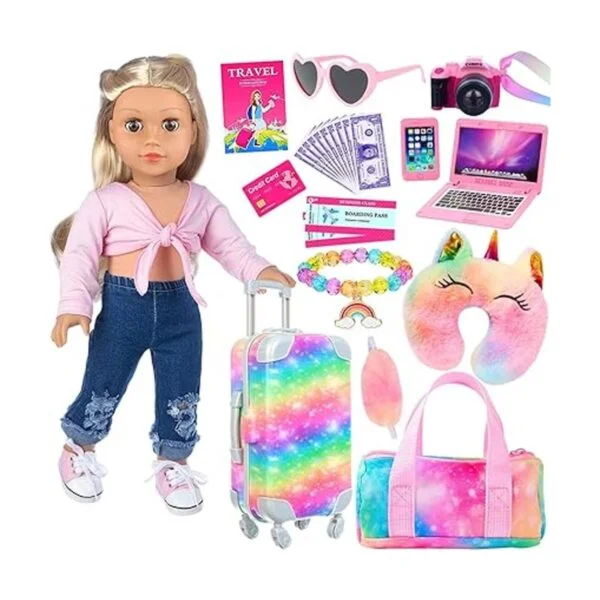 K.T. Fancy 9 piezas de accesorios de muñeca americana de_1