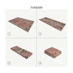 Valenrug Tapete de área oriental lavable a máquina 4 x 6_6