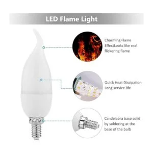 Lpraer Paquete de 6 bombillas LED E12 con efecto de llama_4