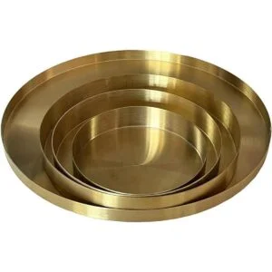 UniDes Bandeja redonda dorada bandeja decorativa de_3