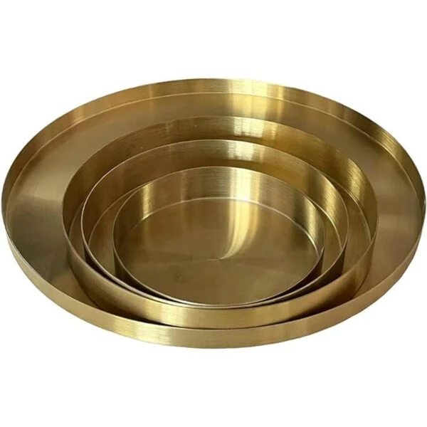UniDes Bandeja redonda dorada bandeja decorativa de_3