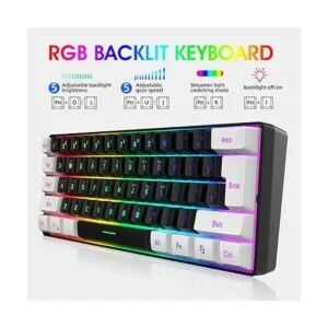 Snpurdiri Teclado 60 para juegos con cable con_3