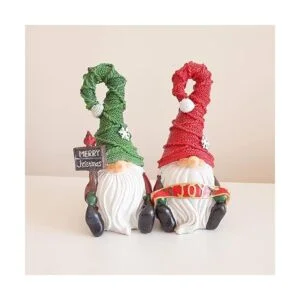 Etistta 2 gnomos de jardín de Navidad para decoración al_2