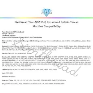 Simthread 144 bobinas preenrolladas color negro peso 90_6