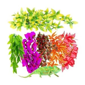 6 plantas de reptiles artificiales reptiles terrario hojas_1