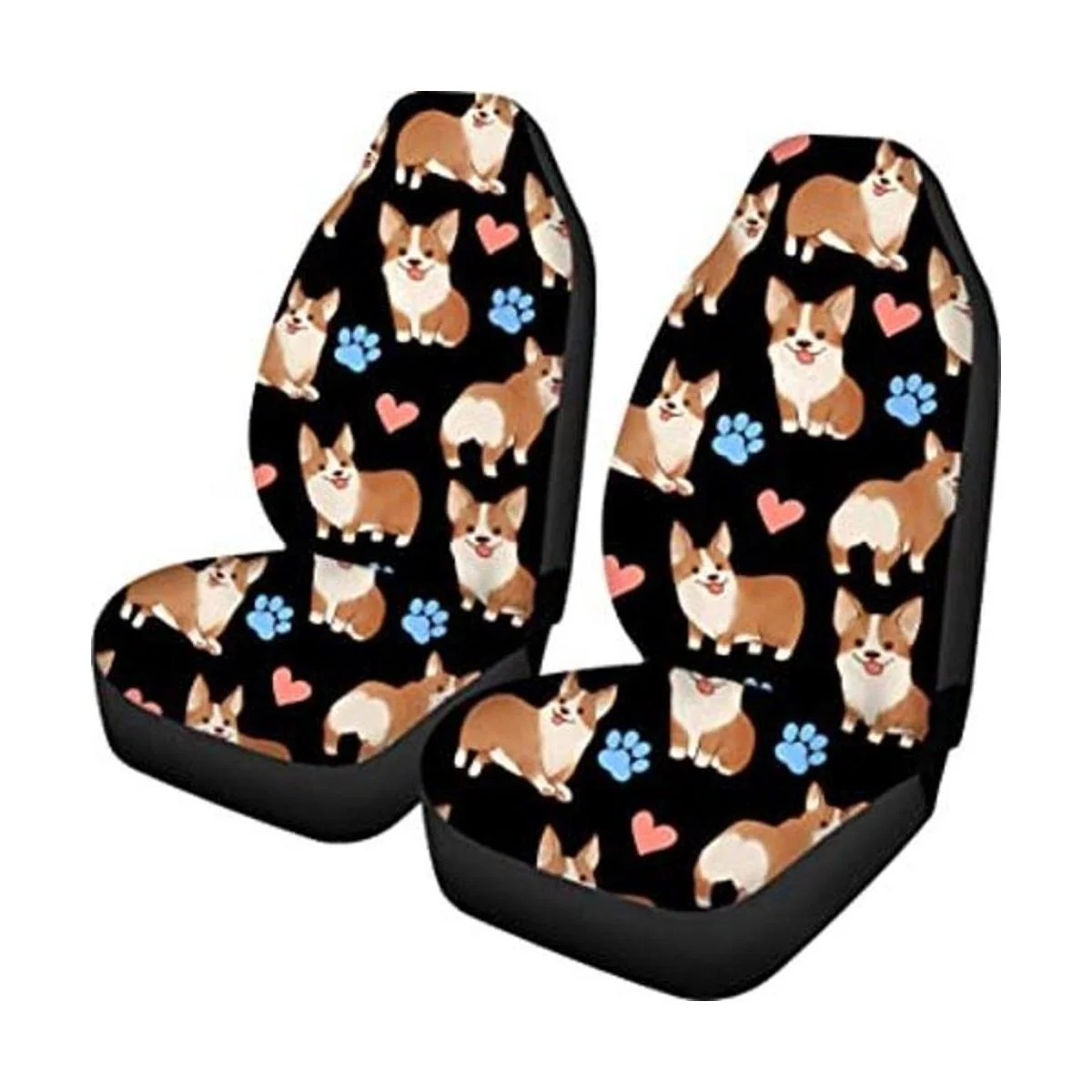 JOAIFO Cute Corgi Juego completo de 2 fundas de asiento_1