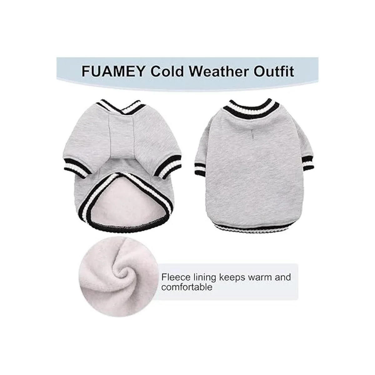 FUAMEY Suéter sin botones para perro abrigo de invierno_3