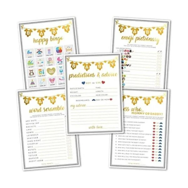 Party Hearty Baby Shower Games Papel de aluminio dorado_1
