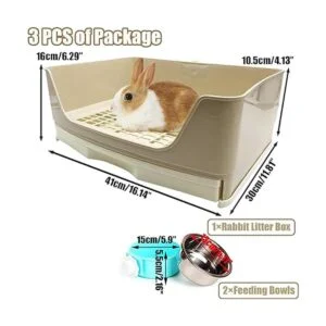 PINVNBY Rabbit Corner Litter Box with Drawer Small Animal_2