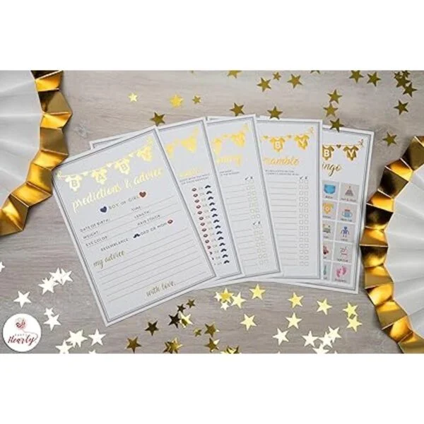 Party Hearty Baby Shower Games Papel de aluminio dorado_4