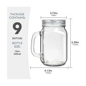 DESIYUE Paquete de 9 vasos para beber de 16 onzas tazas_2
