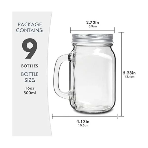 DESIYUE Paquete de 9 vasos para beber de 16 onzas tazas_2