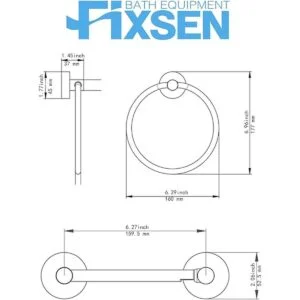 Fixsen Juego de 2 piezas de accesorios de baño anillo de_6