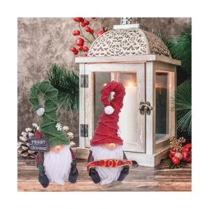 Etistta 2 gnomos de jardín de Navidad para decoración al_4