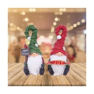 Etistta 2 gnomos de jardín de Navidad para decoración al_5
