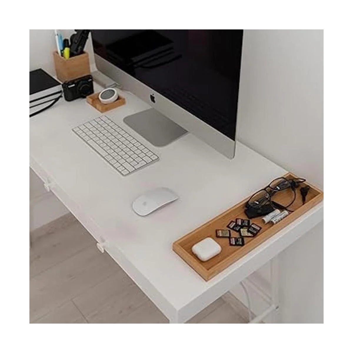 ROCDEER Bandeja de tocador de bambú 6 piezas juego de_5