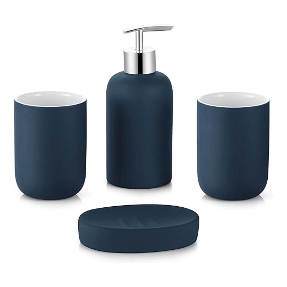 DUFU Juego de accesorios de baño azul de 4 piezas juego_7