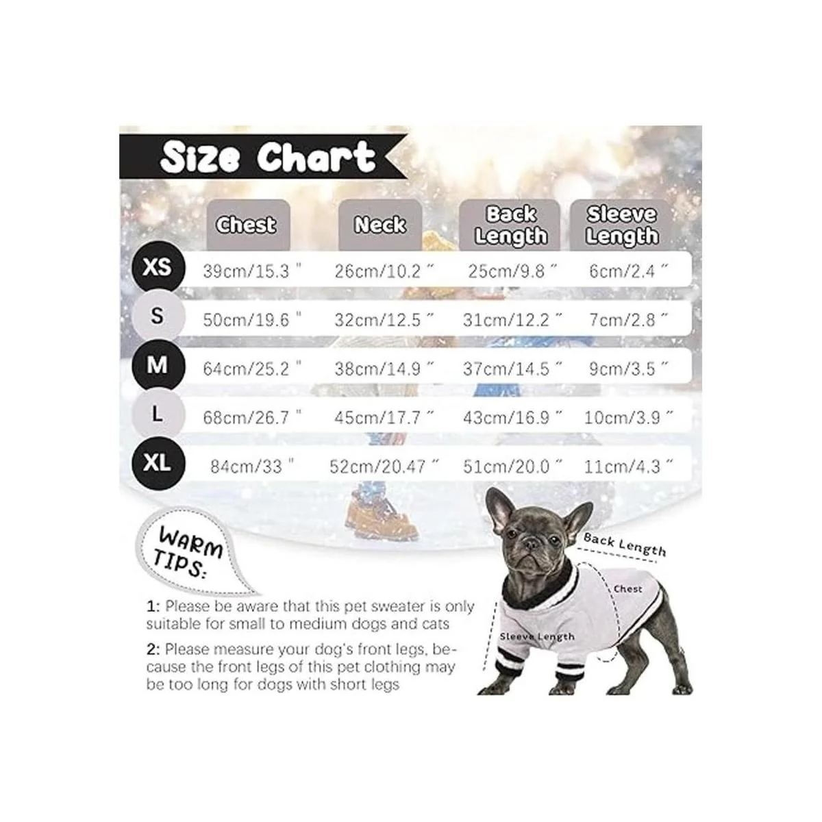 FUAMEY Suéter sin botones para perro abrigo de invierno_2