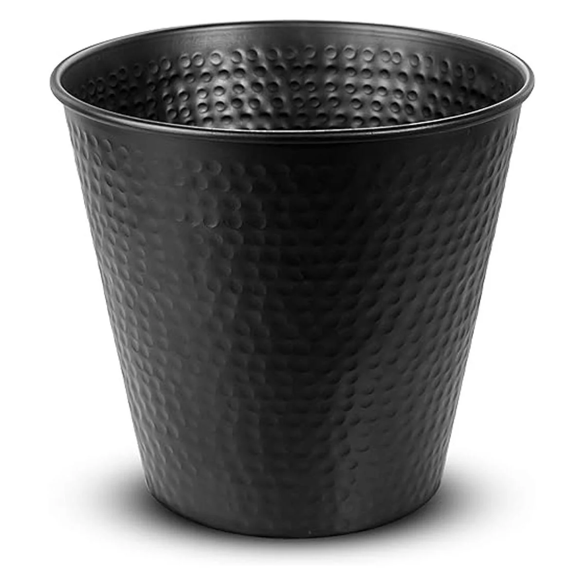 Monarch Abode Basurero de metal martillado a mano negro_1