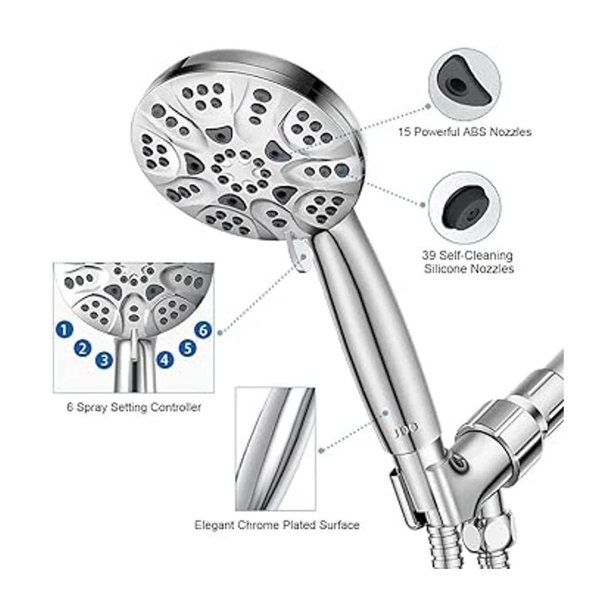 JDO Cabezal de ducha de mano de alta presión cabezal de_4