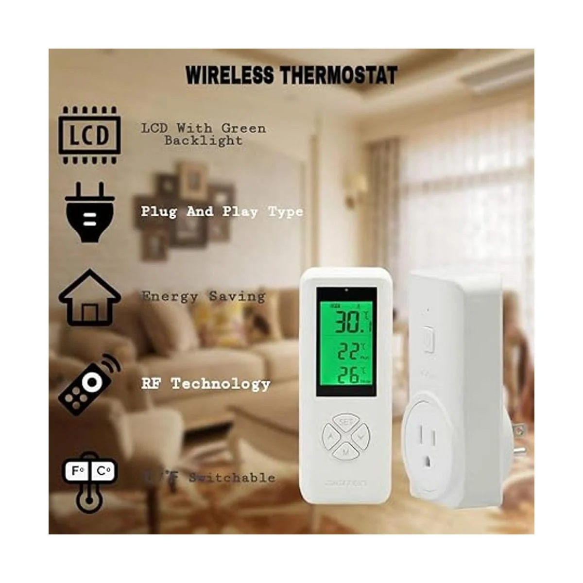 DIGITEN Termostato inalámbrico enchufable controlador de_4