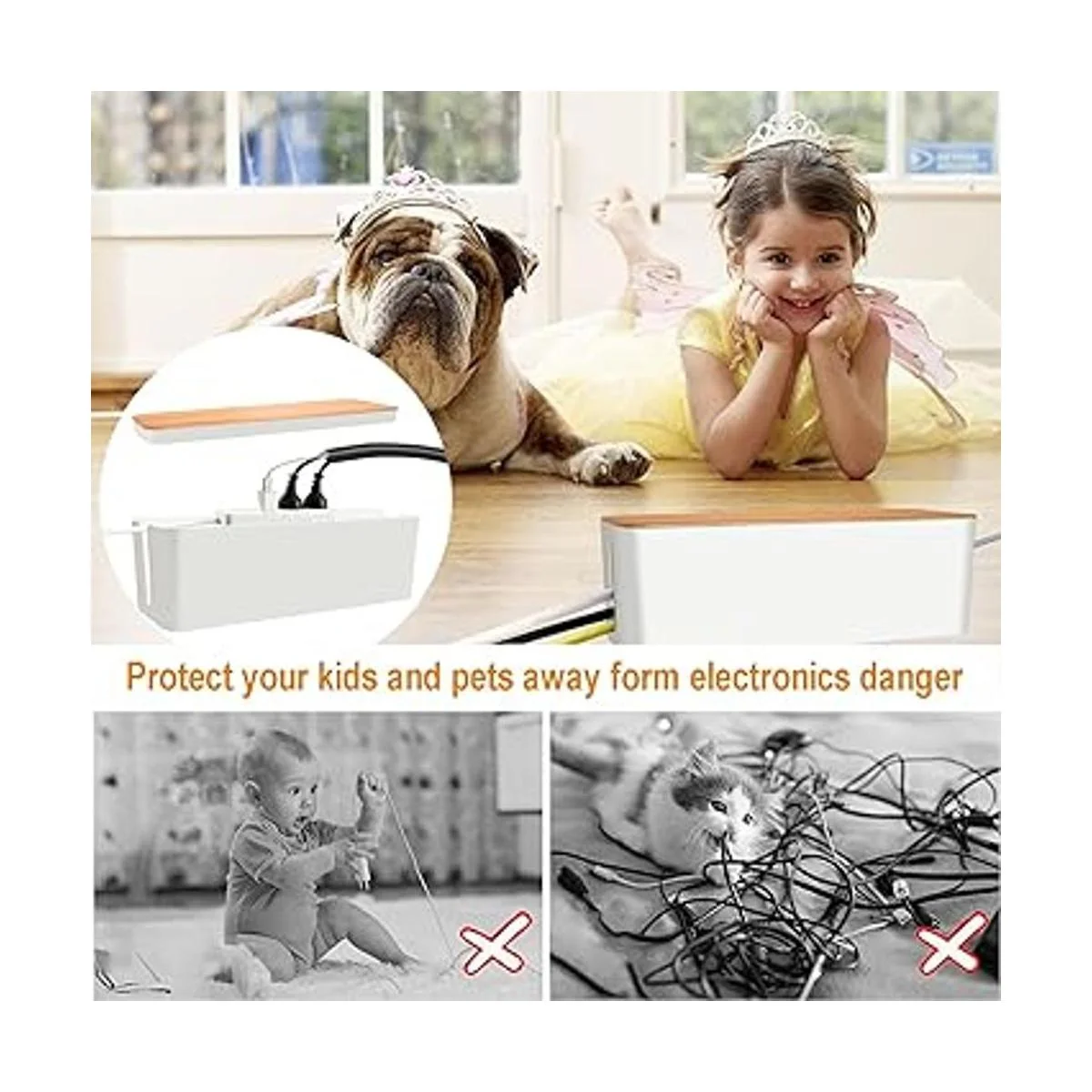 Paquete de 3 cajas de gestión de cables con 141 kit de_3