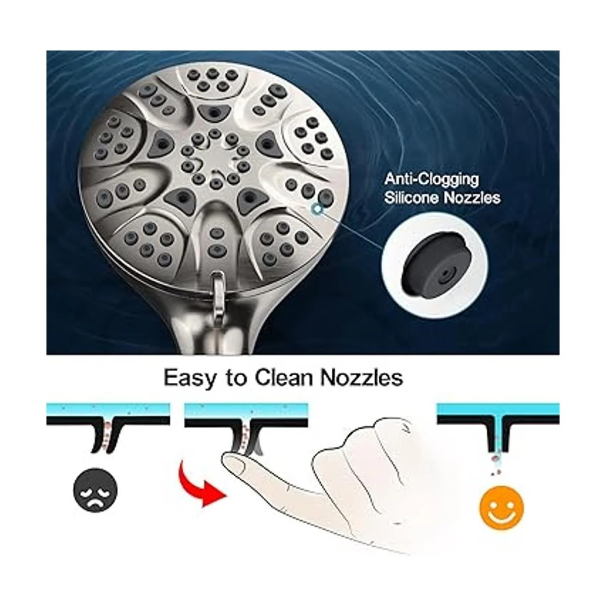 Hopopro Regadera de mano con presión alta 6 ajustes de_4