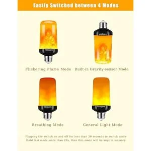 Hompavo Bombilla LED de llama bombillas con 4 modos de_4