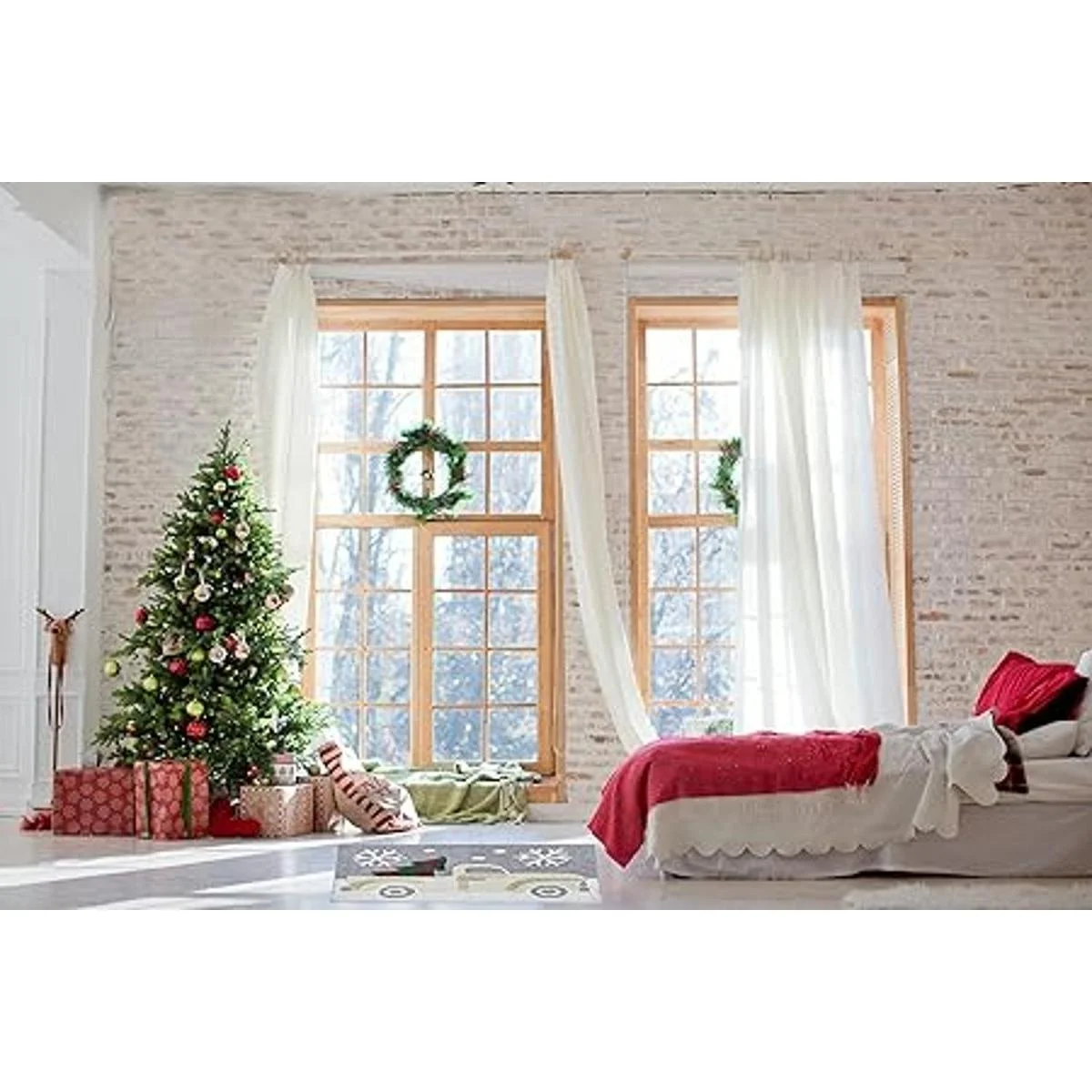 Alfombra cuadrada para camioneta con árbol de Navidad_6