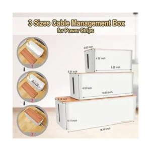 Paquete de 3 cajas de gestión de cables con 141 kit de_2